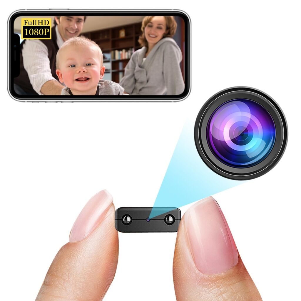 Cámara espía inalámbrica más pequeña, cámara espía WiFi, cámara remota de 1080P, cámara IP portátil, cámara de niñera, monitor de bebé con visión...