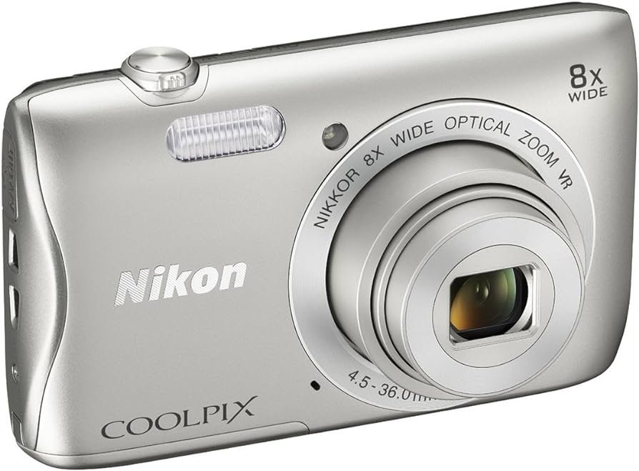 Nikon COOLPIX S3700 Cámara digital con zoom óptico 8x y Wi-Fi incorporado (plata)