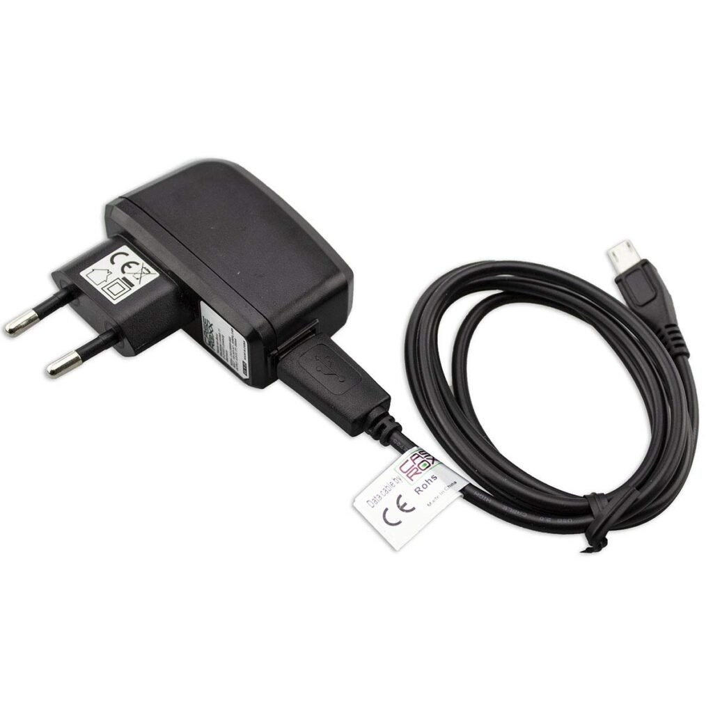 Cargador/Adaptador de Carga + Cable para Blackview BV6000, Cargador Fuente de alimentación para Cargar el móvil (Cable Flexible y Estable en Negro)