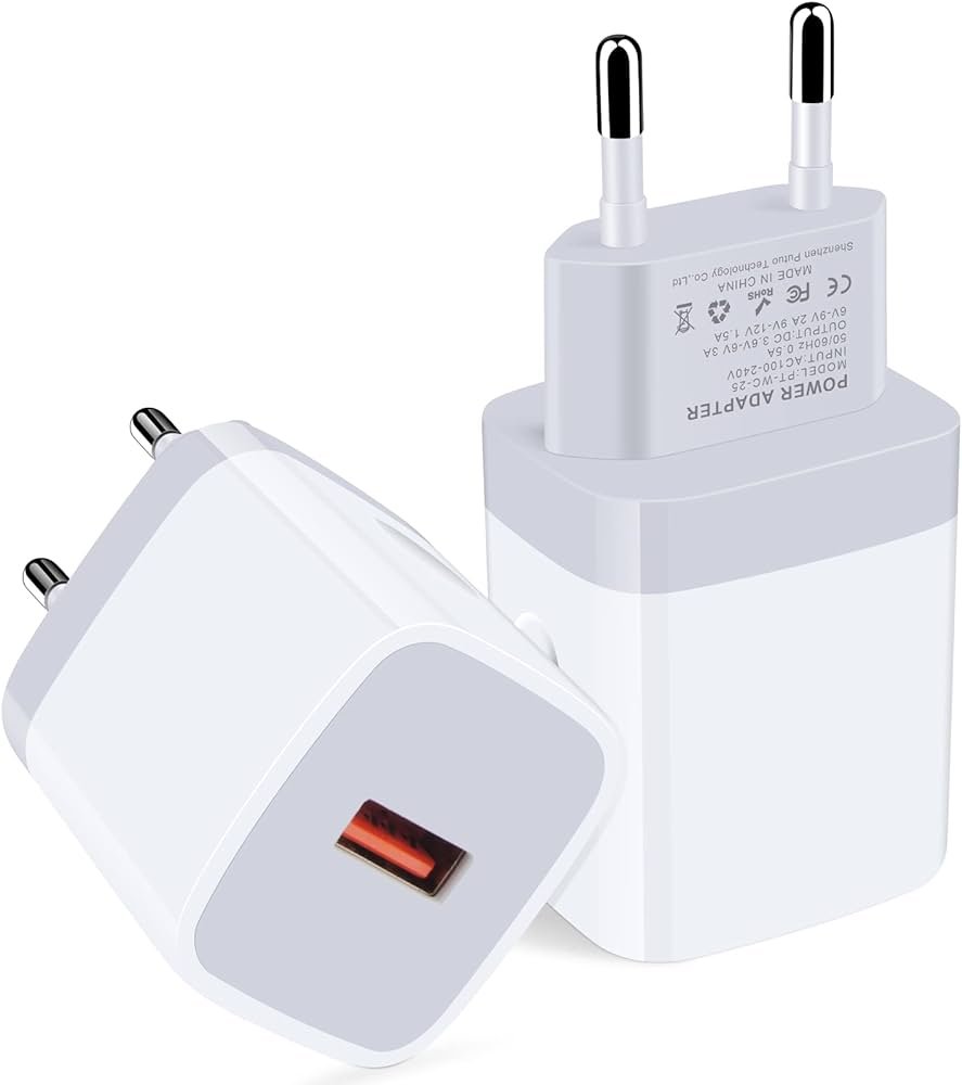 Cargador de pared USB europeo de carga rápida 3.0 UE adaptador de enchufe de alimentación de carga rápida para iPhone 15 Pro Max/14/13/13/13Mini/12...