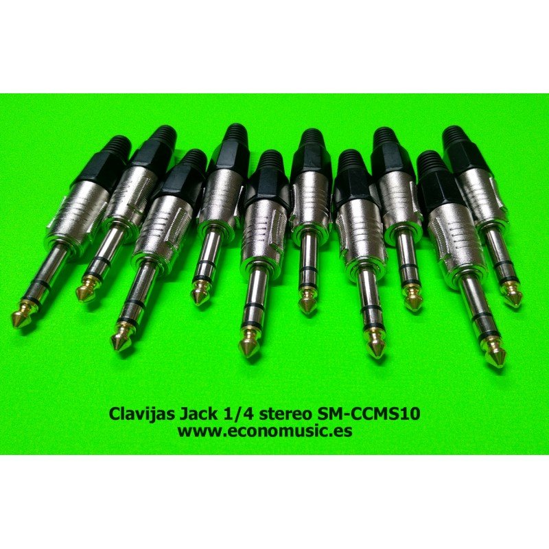 Clavijas conector Jack 1/4 macho estéreo 10uds SM-CCMS10 - Oscar...