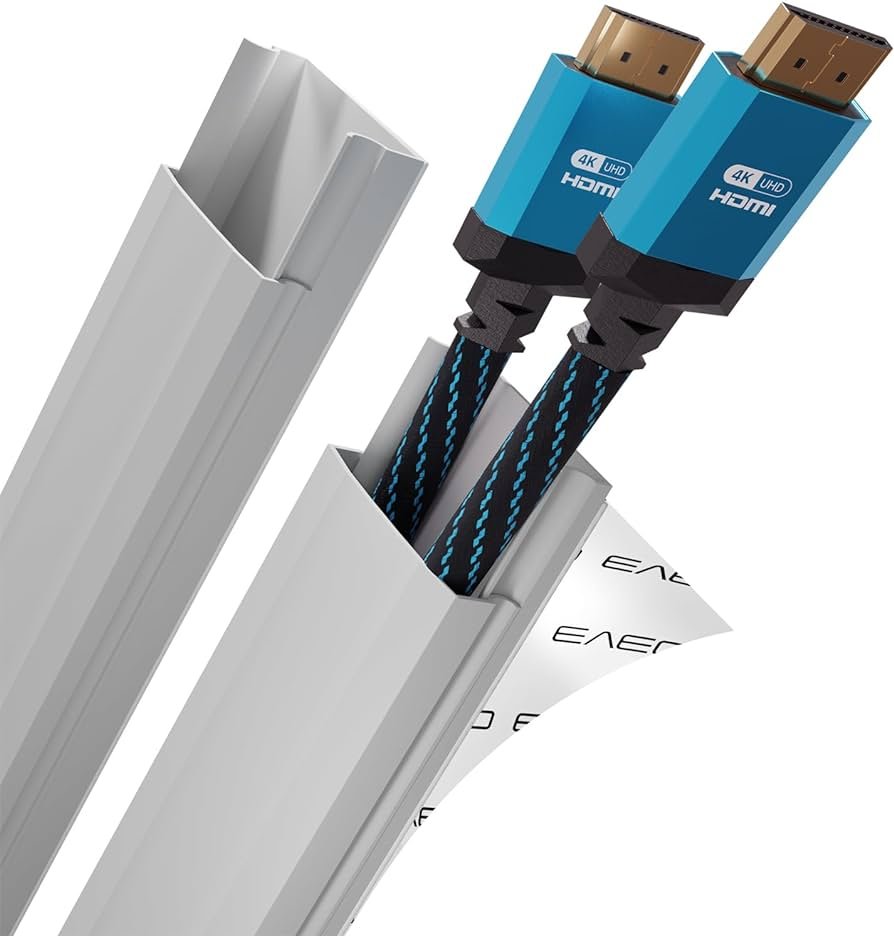 Cord Hider - Kit de TV de 34 pulgadas, cubierta de cable de pared, cubierta de alambre para cables, corrector de cables, conductos de cable, kit de...