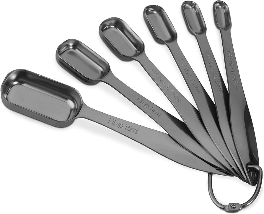 Amazon.com: Juego de 6 cucharas medidoras de acero inoxidable 18/8 ...