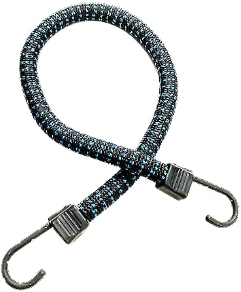 Cuerdas elásticas – SuperBungee Cords – 24 pulgadas (30 pulgadas incluidos) se estira hasta 11 1/2 pies con ganchos moldeados de núcleo de acero de 3...