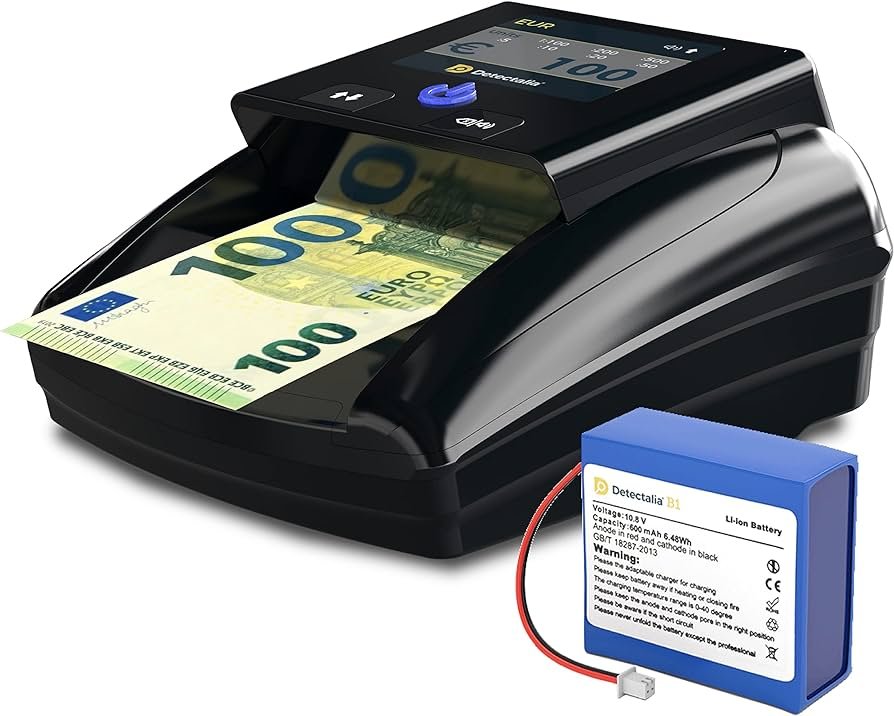 Detectalia D7 - Detector de billetes falsos, batería de litio y ...