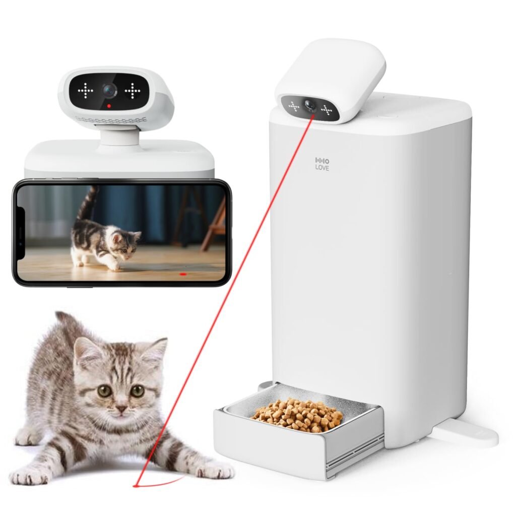 Amazon.com: Alimentador automático para gatos con cámara, HHOlove ...