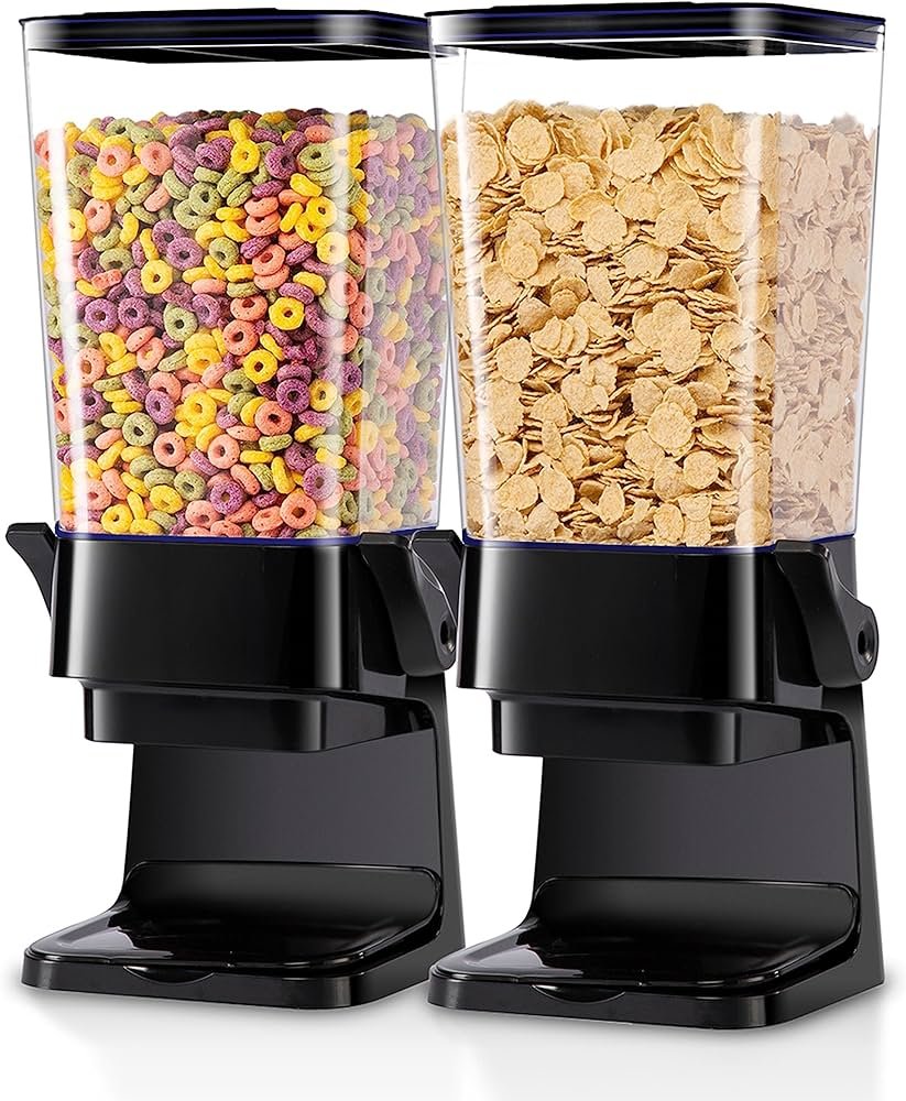 Amazon.com: Dispensador de cereales con tapas, contenedores de ...