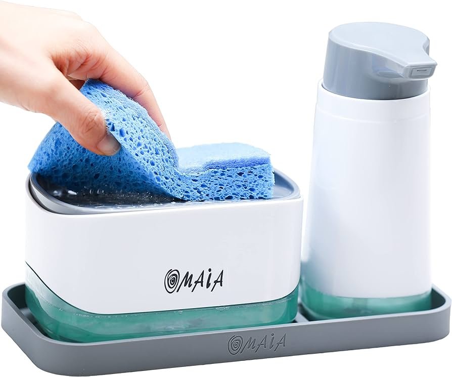 Amazon.com: OMAIA Juego de dispensador de jabón para platos 4 en 1 ...