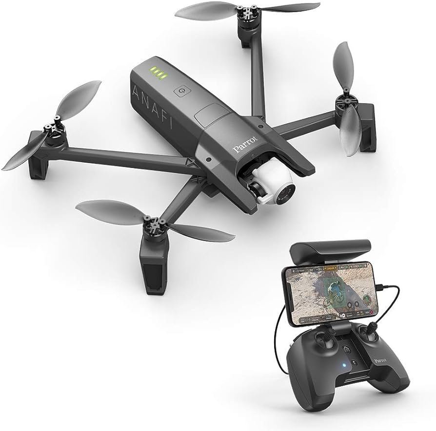 Parrot PF728000 ANAFI Drone, Quadcopter Drone plegable con cámara 4K HDR, compacto, silencioso y autónomo, realiza tus tomas con una cámara giratoria...