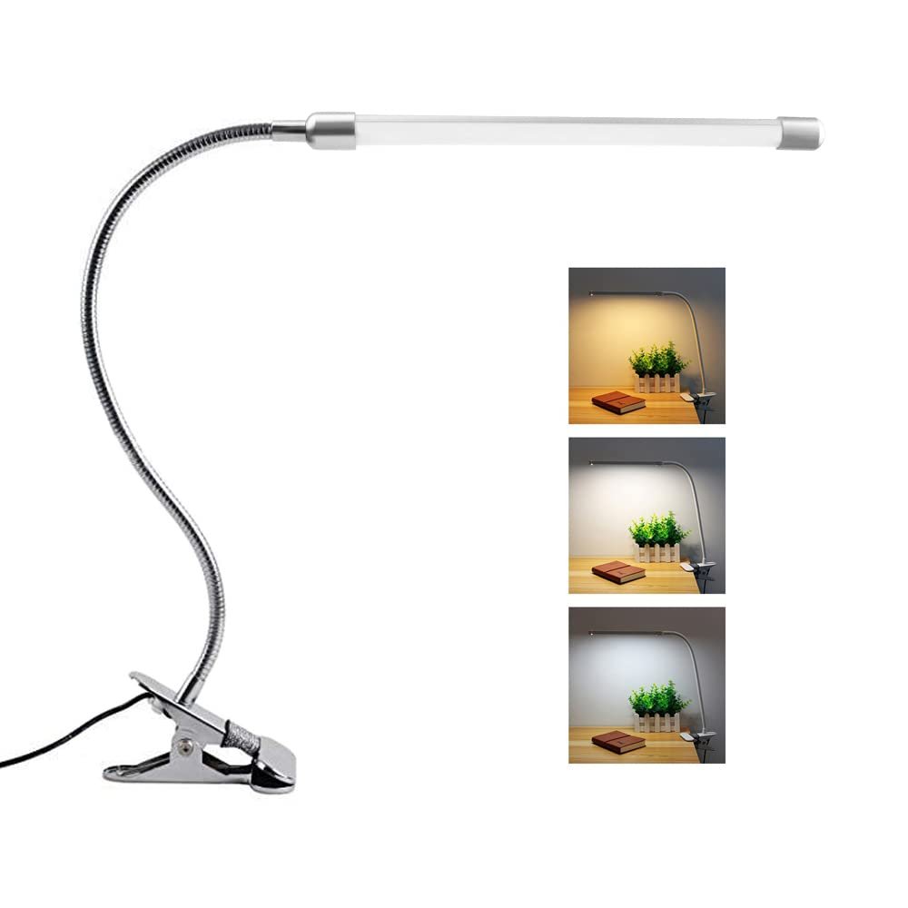 Akynite 8W Luz LED Escritorio Barra con Flexo Pinza y Cable, 3...