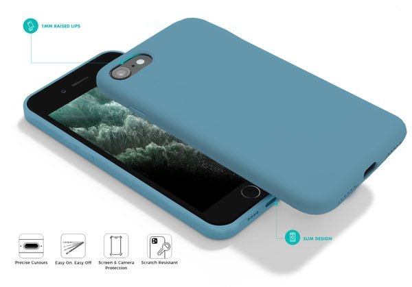 Coverzs Coverzs Funda de silicona de lujo iPhone 7/8 (azul claro)