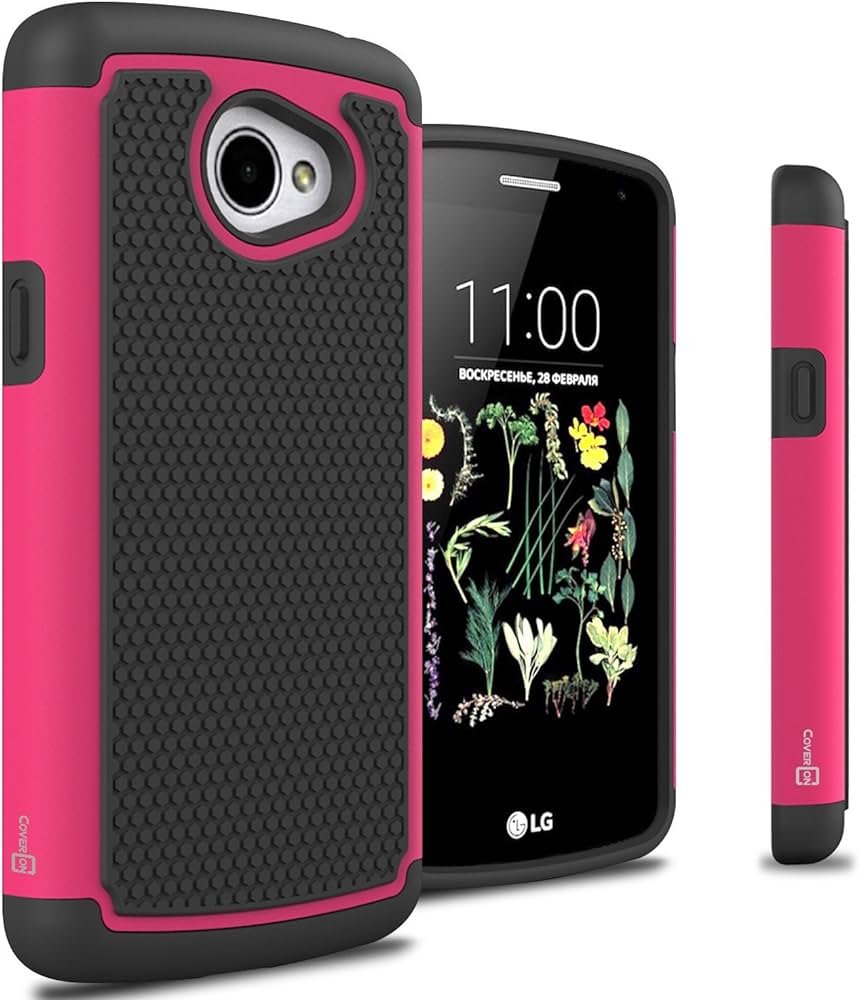 Funda para LG K5, CoverON® [Serie HexaGuard] Funda rígida híbrida delgada para LG K5 - Rosa intenso