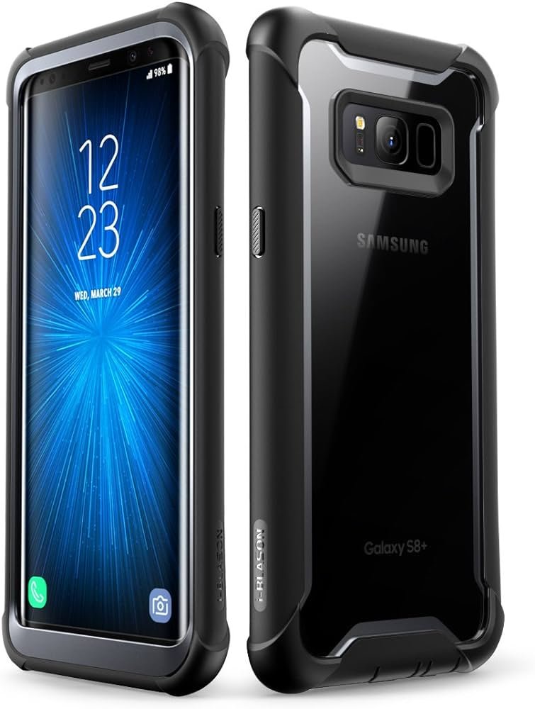 i-Blason Funda Galaxy S8 Plus [Ares] Transparente Case Carcasa Completa con Protectores de Pantalla Incorporados para Samasung Galaxy S8 Plus (Negro)