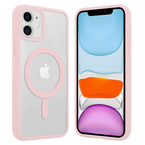 ShieldCase ShieldCase Funda transparente MagSafe iPhone 11 borde de color (rosa)