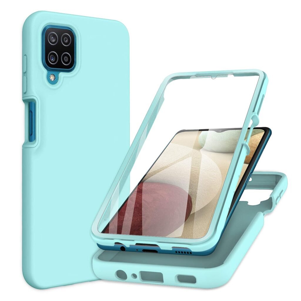 PULEN - Carcasa para Samsung Galaxy A12 con protector de pantalla incorporado, cubierta frontal de policarbonato resistente, cubierta trasera de...