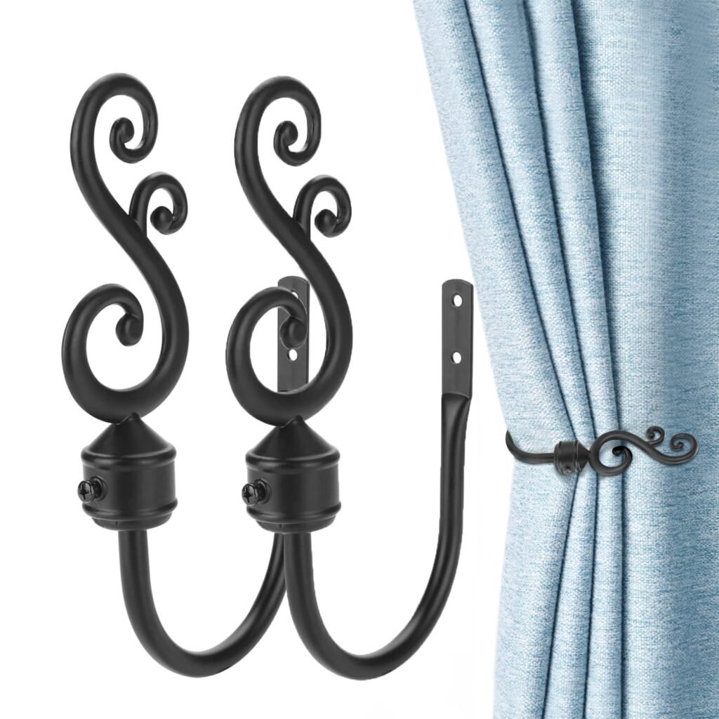 Amazon.com: DAZUINIAO Soportes de cortina de 2 piezas, soportes de ...