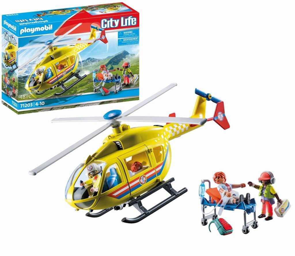 Amazon.com: Playmobil Helicóptero médico : Juguetes y Juegos