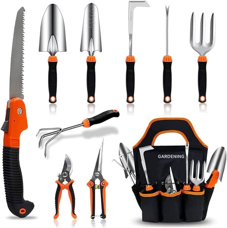 Amazon.com: Juego de herramientas de jardín, 10 piezas de acero ...