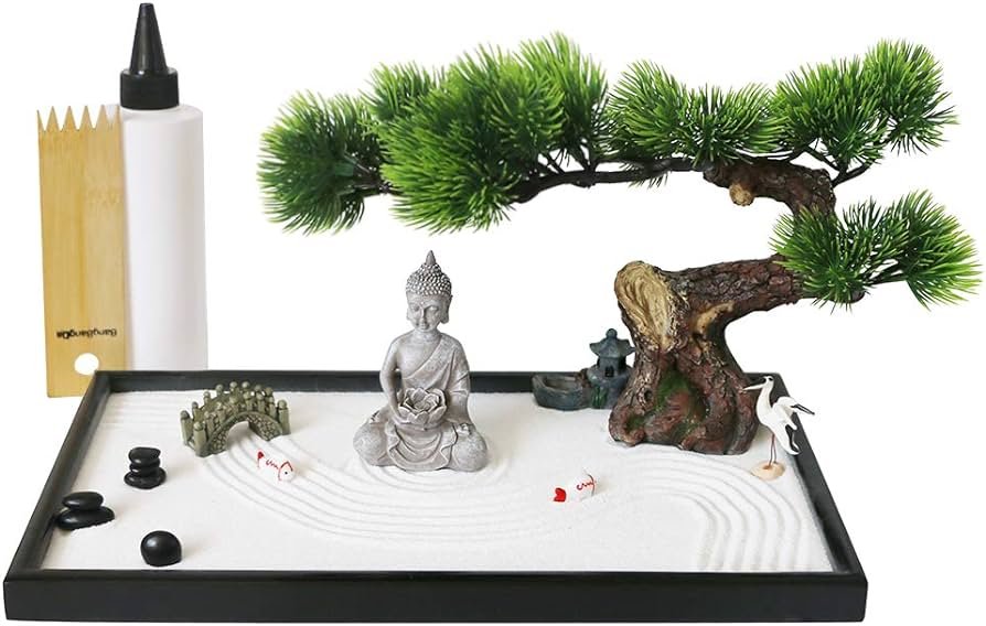 Amazon.com: Regalo de jardín zen de meditación japonesa de mesa ...