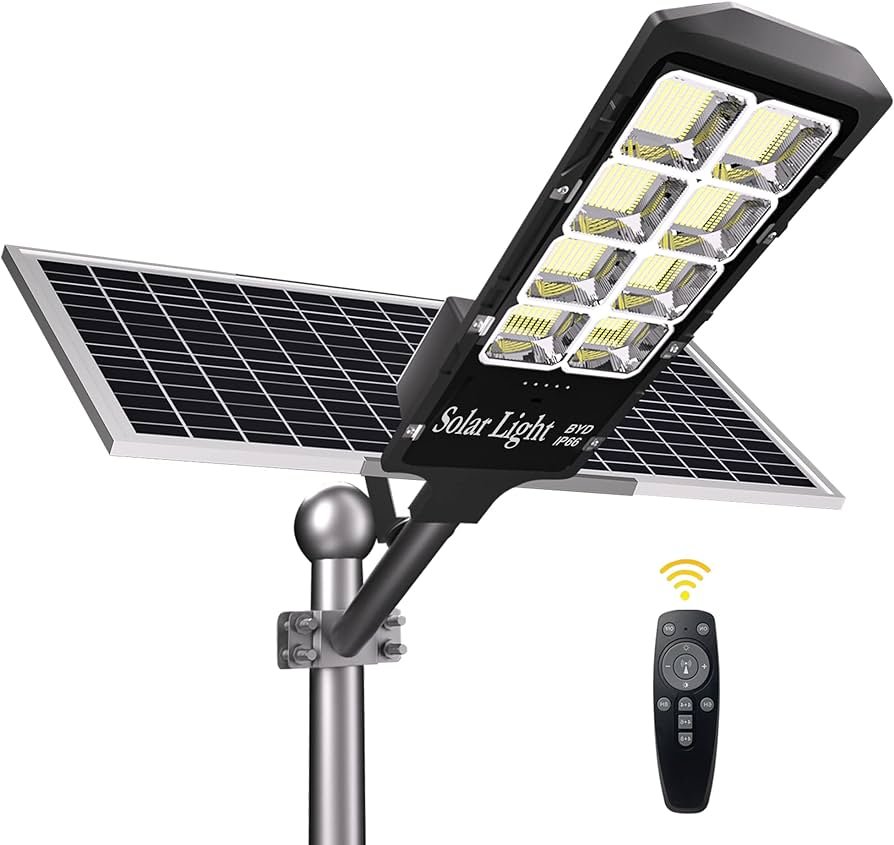 Amazon.com: Luces solares de calle de 600 W para exteriores, 42000 ...