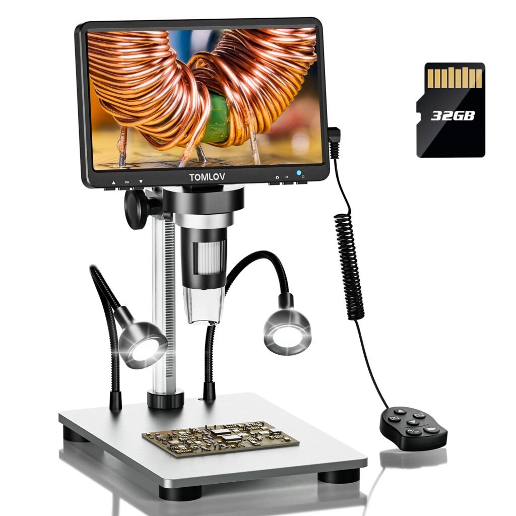Amazon.com: TOMLOV DM9 Microscopio digital LCD de 7 pulgadas ...