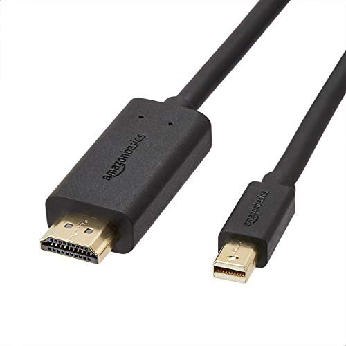 Amazon Basics - Cable de Mini DisplayPort a HDMI con conectores dorados, admite audio Digital claro y resolución Full HD (1,83 m), para Ordenador...