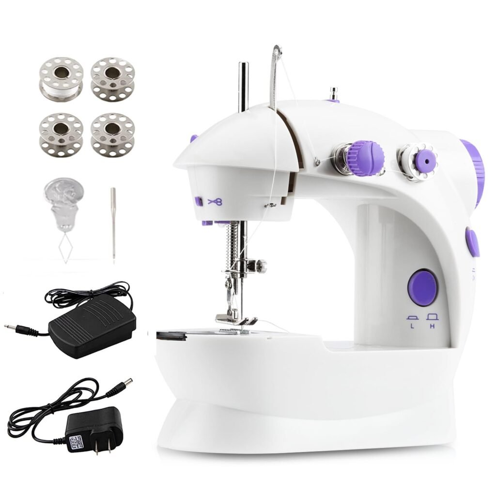 Amazon.com: Mini máquina de coser portátil de dos hilos, doble ...