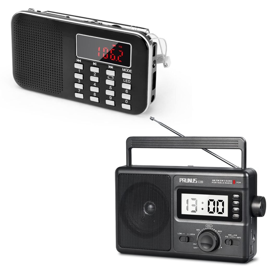 Mini radio portátil AM FM Radio de bolsillo con MP3, PRUNUS J09 AM FM Radio portátil de onda corta con la mejor recepción