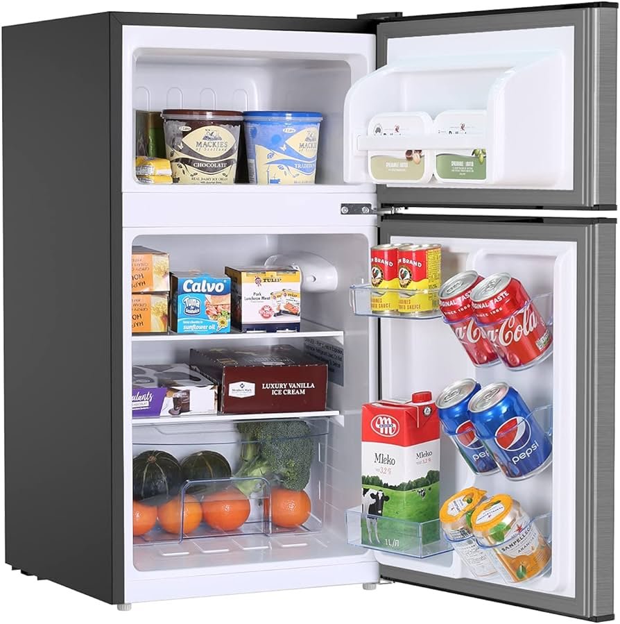 Amazon.com: Mini refrigerador con congelador, mini refrigerador de ...