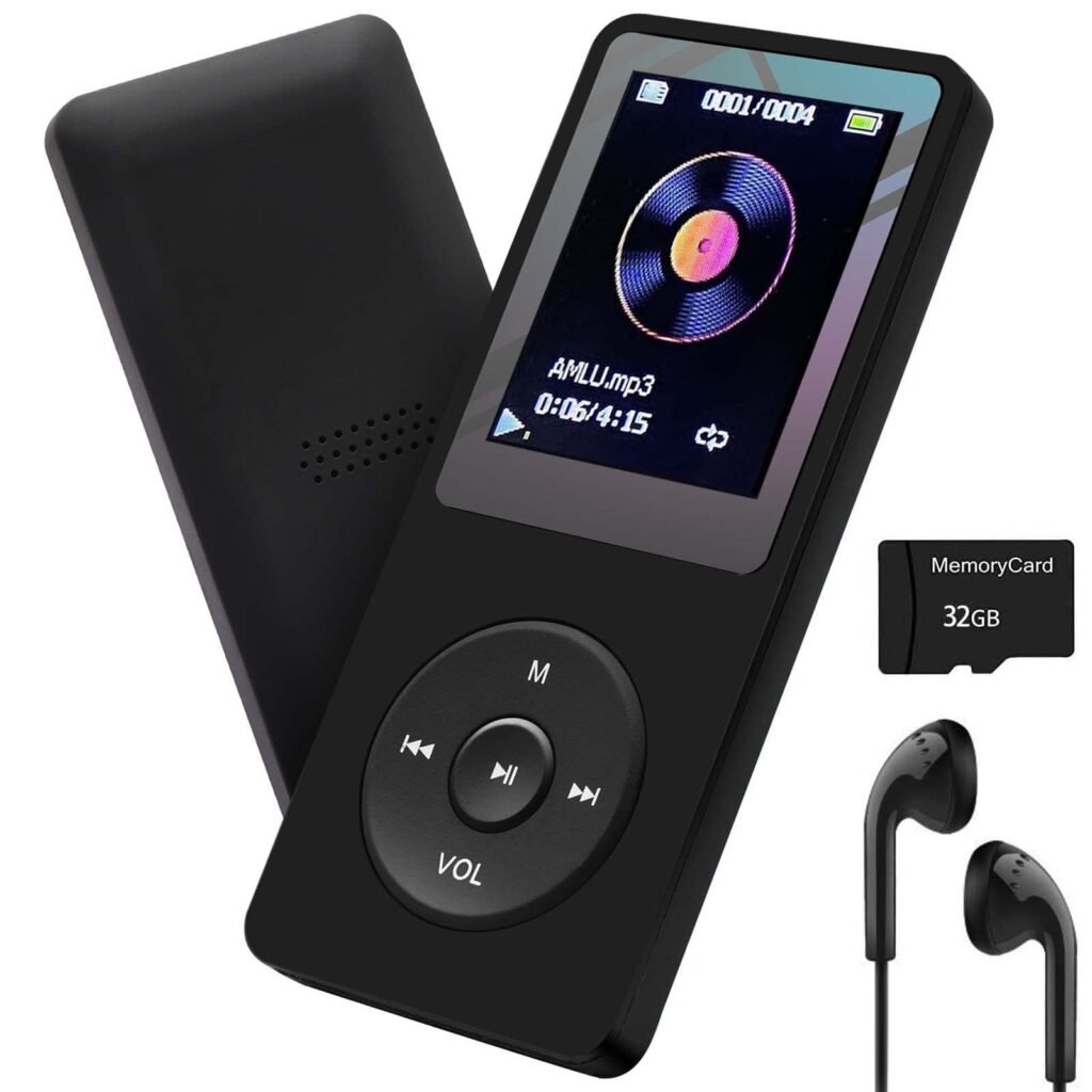 Amazon.com: Reproductor MP3 32 GB con altavoz auricular ...