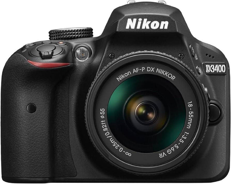 Cámara Nikon D3400 con lentes AF-P DX NIKKOR 0,7-2 pulgadas, f/3.5–5.6 G VR, color negro