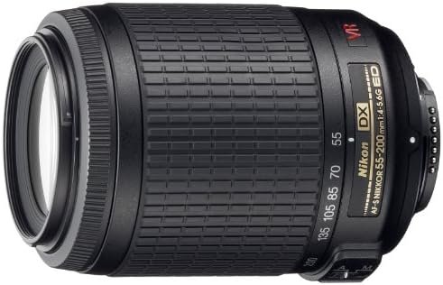 Nikon AF-S DX VR 55-200mm F4-5.6 G - Objetivo para Nikon (Distancia Focal 55-200mm, Apertura f/4, estabilizador) Color Negro