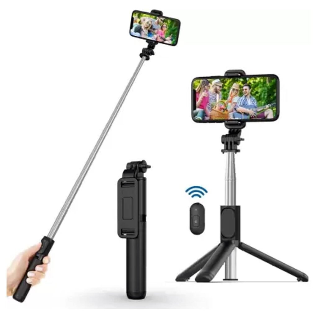 Palo selfie extensible para selfie con control remoto inalámbrico y soporte para trípode, portátil, ligero, compatible con iPhone 13/13 Pro/12/12...
