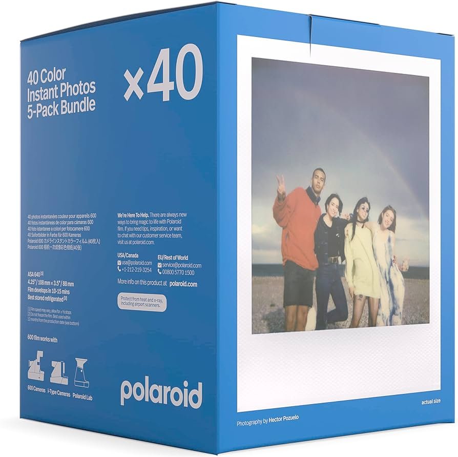 Polaroid Película Instantánea Color para 600, Paquete 40 Películas ...