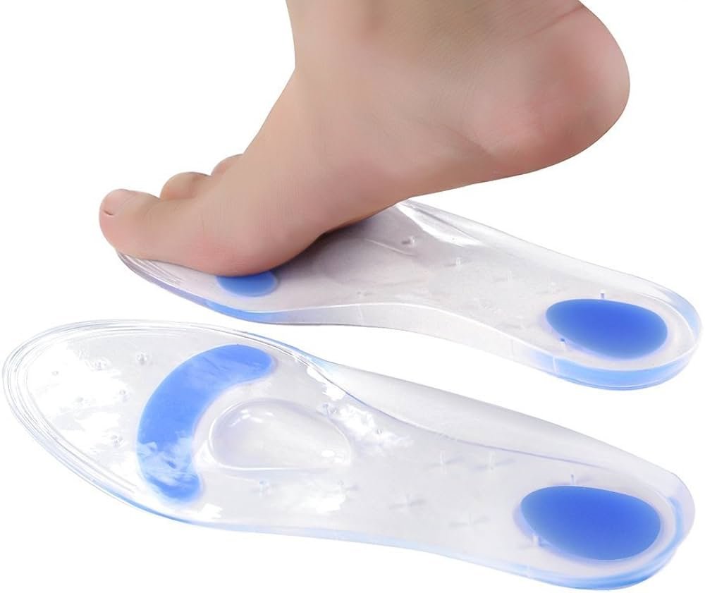 Plantillas de gel de silicona con soporte para arco ortopédico para zapatos, alivia la fascitis plantar, alivio del dolor, talón, espolón óseo, callos...