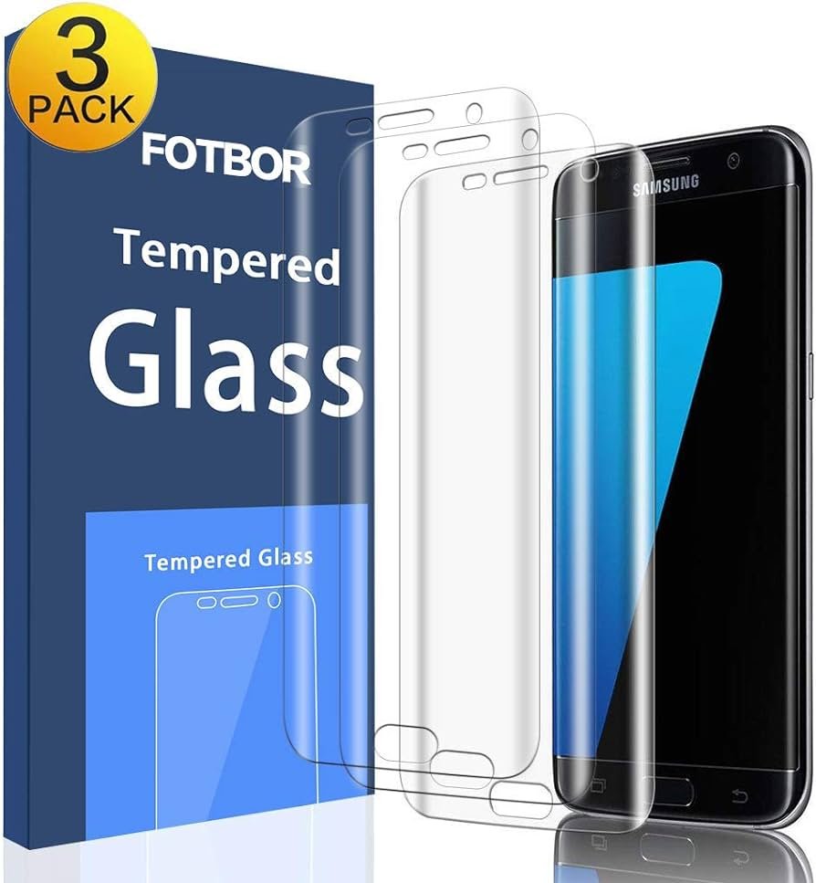 CTREEY - Protector de pantalla de vidrio templado para Galaxy S7 Edge, cobertura completa [compatible con fundas] Protector de pantalla transparente...