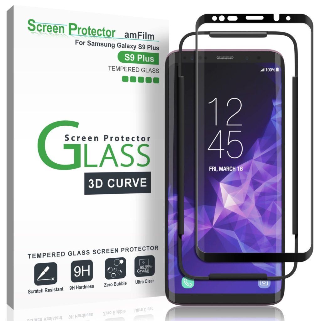 Amazon.com: amFilm Protector de pantalla de cristal para Galaxy S9 ...