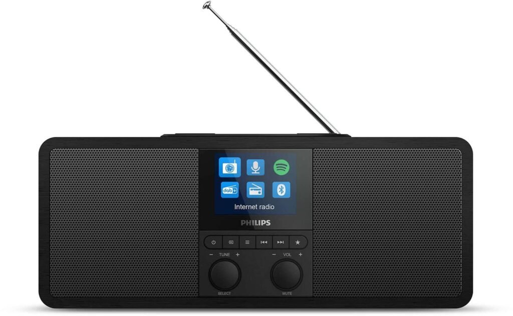 Philips Radio por Internet R8805/10 Dab+ Radio con Spotify Connect (Bluetooth, Temporizador, Alarma Dual, Panel de Carga Qi para Móviles, USB) Color...
