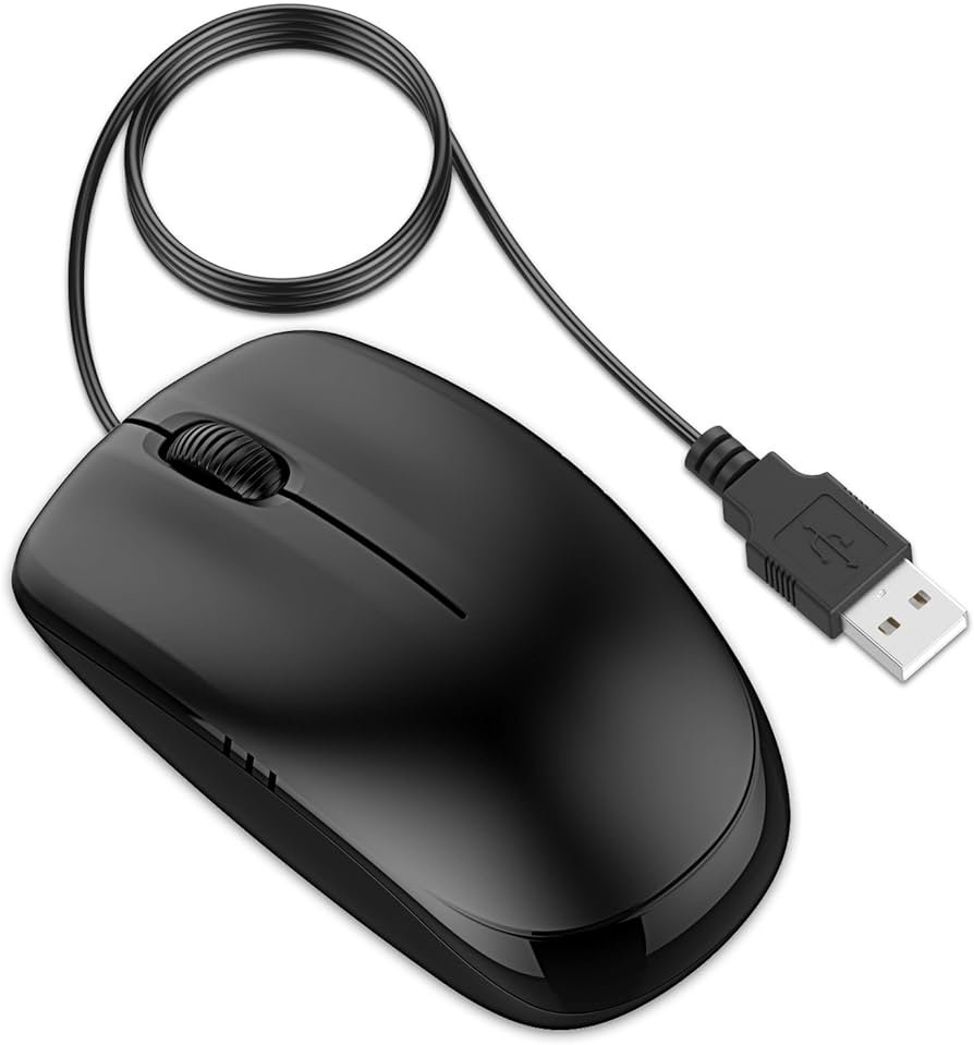 Amazon.com: JETech - Ratón óptico con cable con terminal USB y 3...