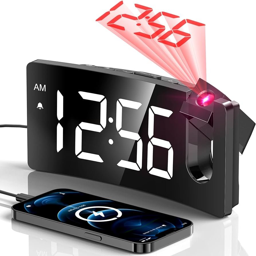 Amazon.com: Reloj despertador de proyección, reloj digital con ...