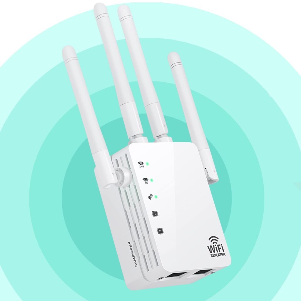 ZJQ Repetidor Wi-Fi 1200mbps WiFi Booster Dual Band,866.66Mbps para 5Ghz,300Mbps para 2.4GHz,Punto de acceso fácil configuración,802.11a/b/g/n/ac...
