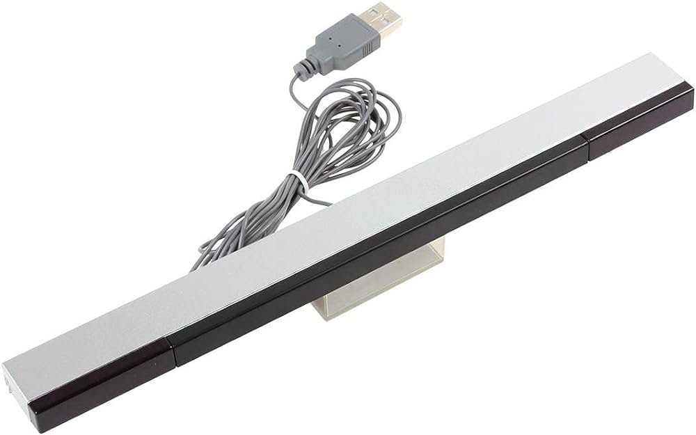 OriGlam Barra de sensor de Wii con cable USB, Barra de sensor de movimiento de rayos infrarrojos de repuesto, Barra de sensor de rayos infrarrojos con cable USB de repuesto para Nintendo Wii y...