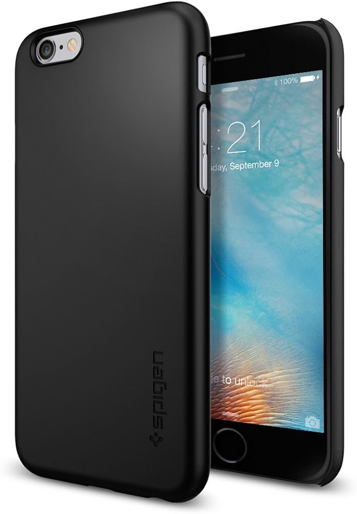 Funda para iPhone 6s, Spigen [Ajuste fino] Ajuste exacto [Negro] Estuche rígido premium con acabado mate para iPhone 6s (2015) / iPhone 6 (2014) - Negro (SGP11592)
