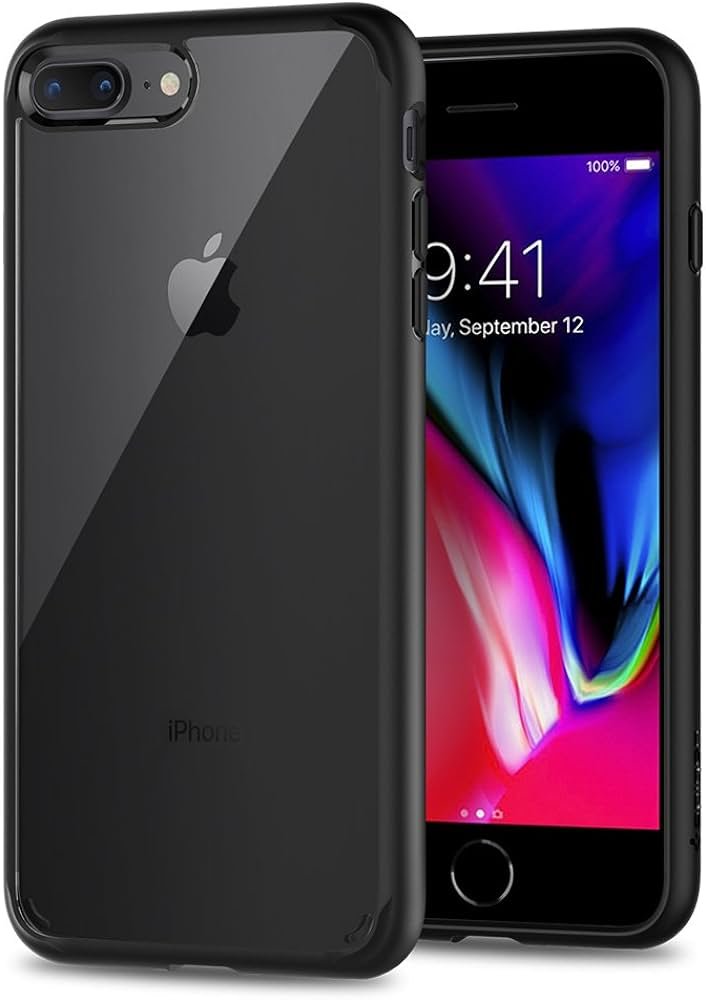 Ultra híbrida, funda Spigen para iPhone 7 plus, variación padre., Negro