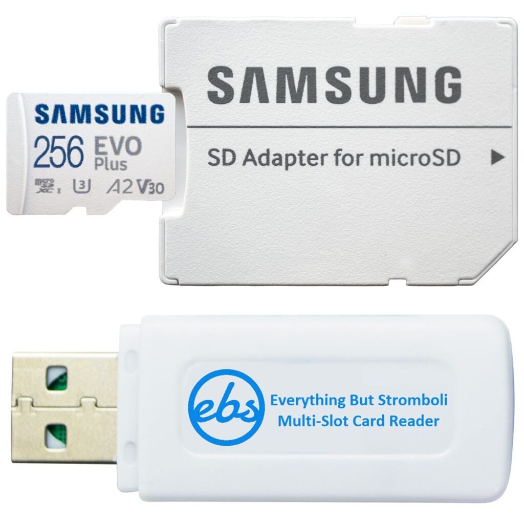 Samsung - Tarjeta de memoria microSDXC EVO Plus Clase 10 de 256 GB para teléfono Samsung funciona con teléfono celular Galaxy A52 5G, A72, A52...