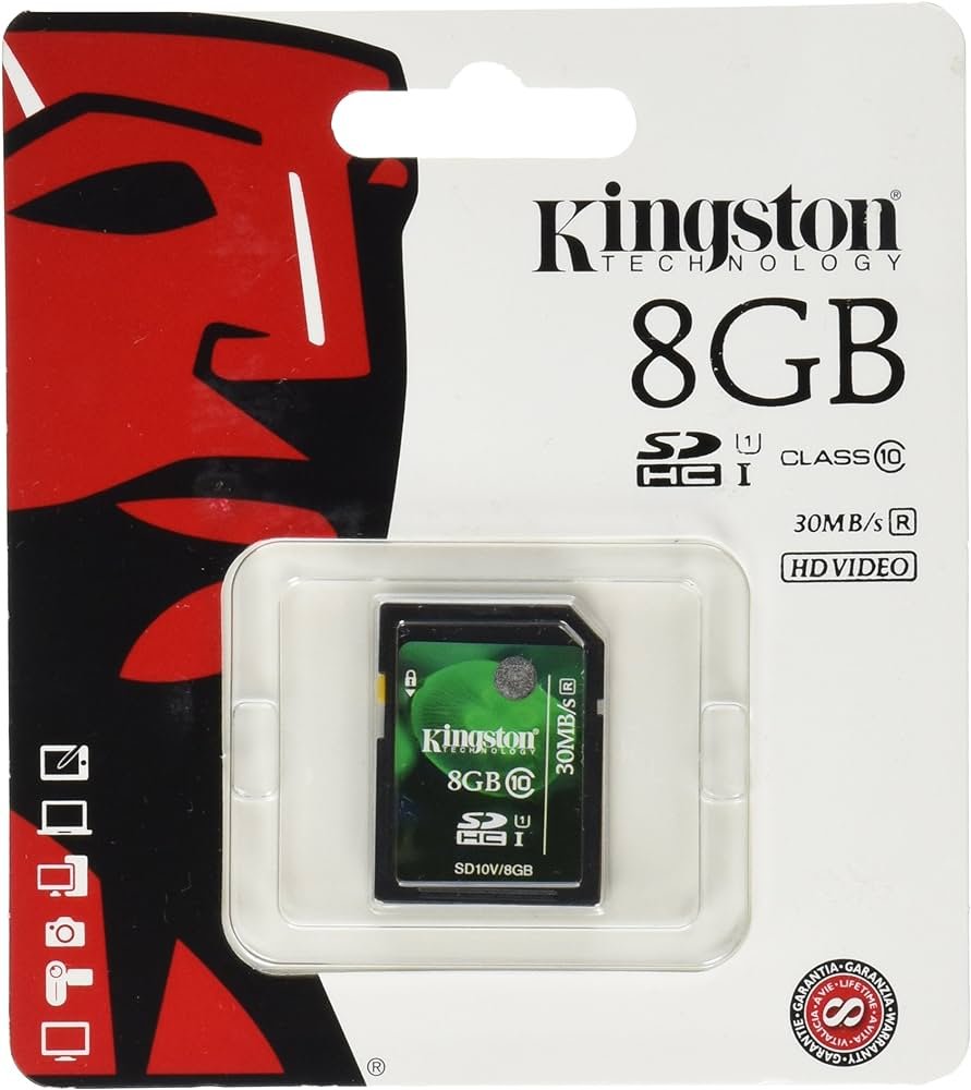 Kingston Digital 8 GB SDHC/SDXC Clase 10 UHS-1 Tarjeta de memoria flash 30MB/s (SD10V/8GB)