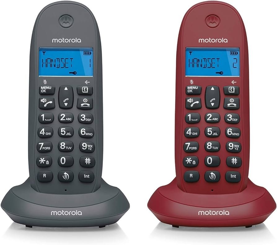 Motorola C1002lb+ Gris Granate Teléfono Fijo Inalámbrico Pack Duo ...