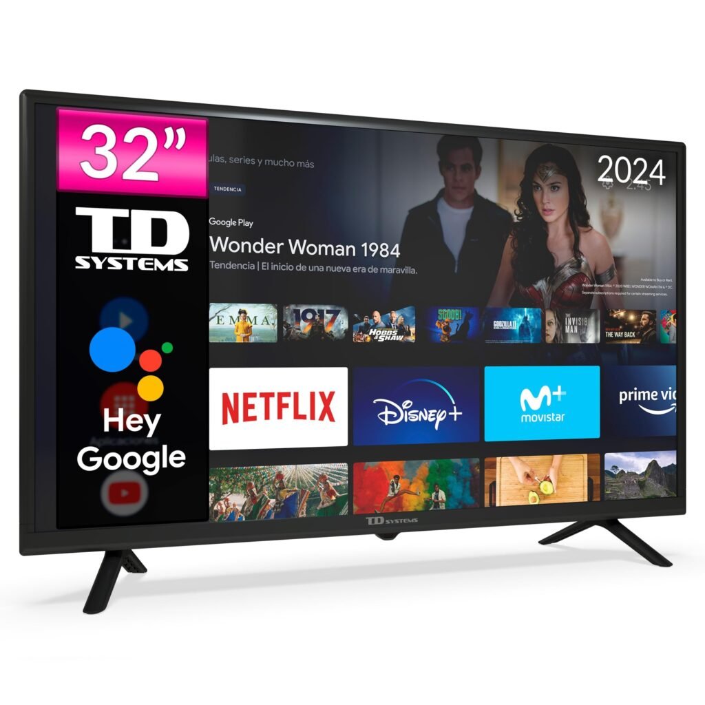 TD Systems - Smart TV 32 Pulgadas Led HD, televisor Asistente Oficial Hey Google, Control por Voz, Android 11 - PRIME32C15GLE