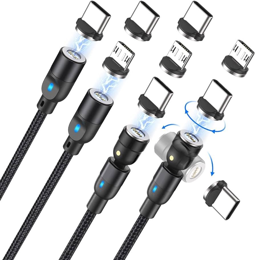 Amazon.com: A.S - Cable magnético USB 3 en 1, carga rápida y cable ...