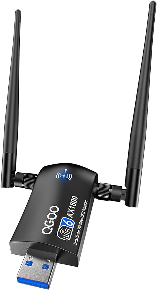 Amazon.com: Adaptador inalámbrico USB WiFi 6 para PC, QGOO AX1800 ...